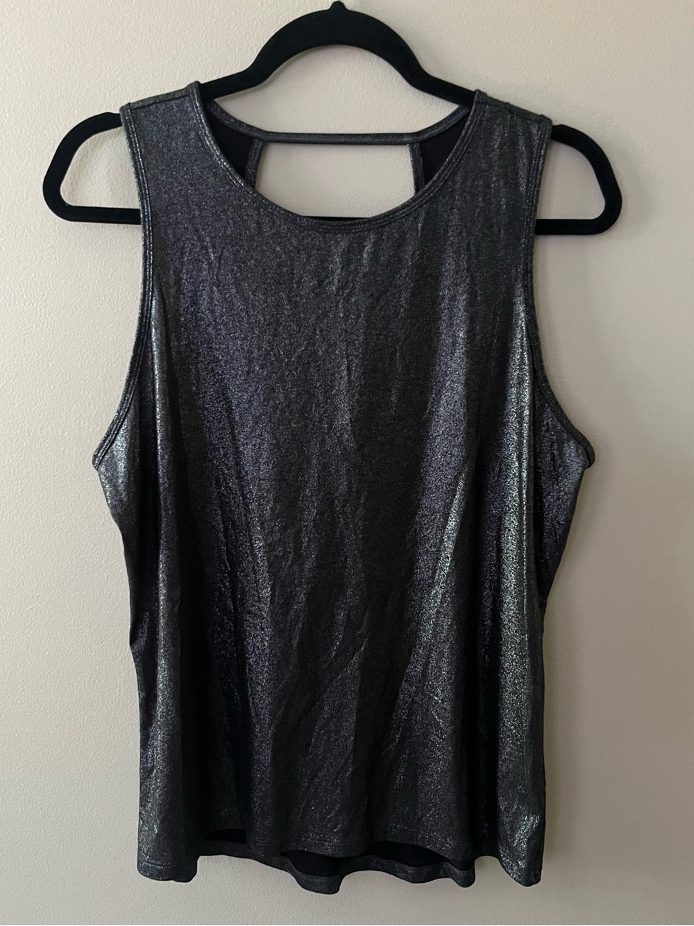 Victoria Sport Strappy Cutout Back Activewear Tank Women's Size Large Shimmer